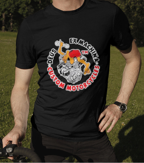 Deus Ex Machina Custom Motorcycles Wrench-Tongue Engine T-Shirt