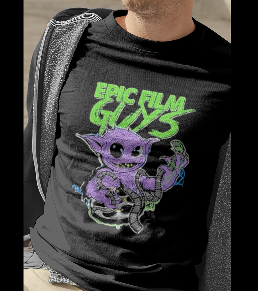 Epic Film Guys Gobby Creature Holding Film Strip T-Shirt