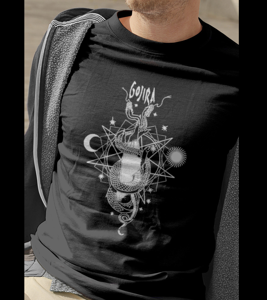 Gojira Celestial Snakes Moon Sun And Stars T-Shirt