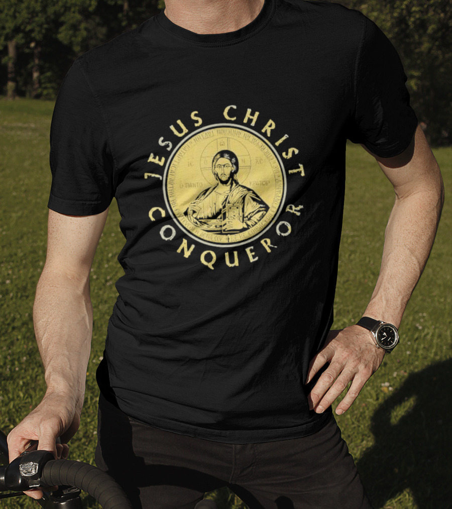 Jesus Christ Conqueror Orthodox Christian Iconography T-Shirt