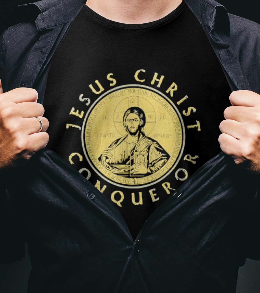 Jesus Christ Conqueror Orthodox Christian Iconography T-Shirt