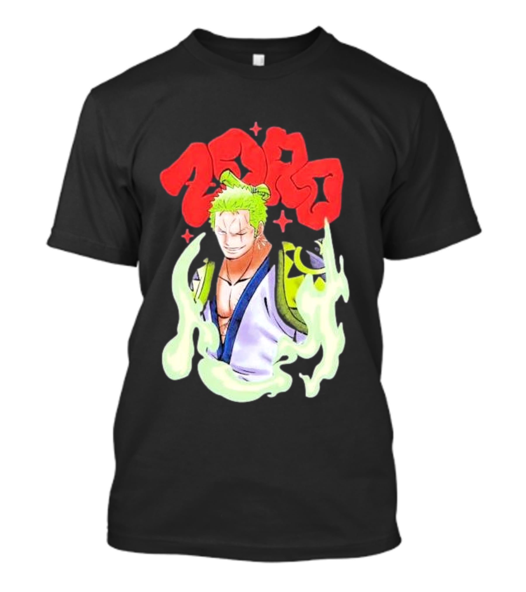 One Piece Zoro Japan Animation Airbrush Style Manga Character T-Shirt