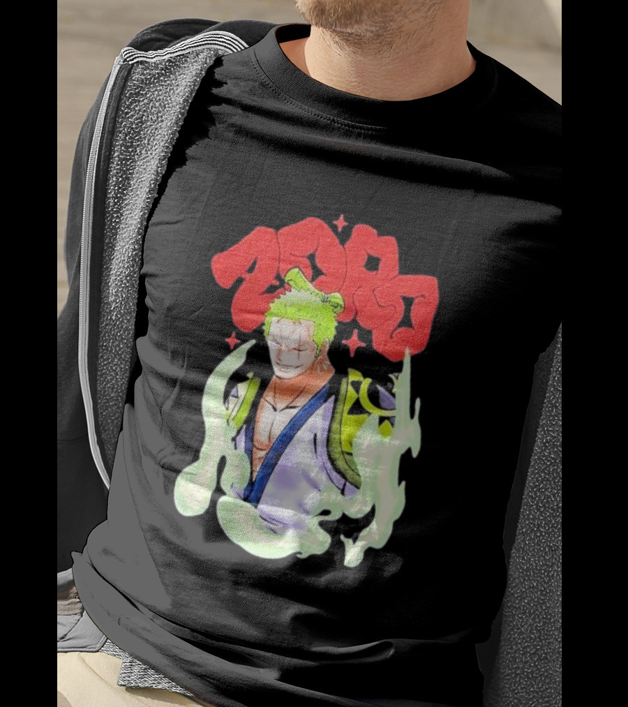 One Piece Zoro Japan Animation Airbrush Style Manga Character T-Shirt