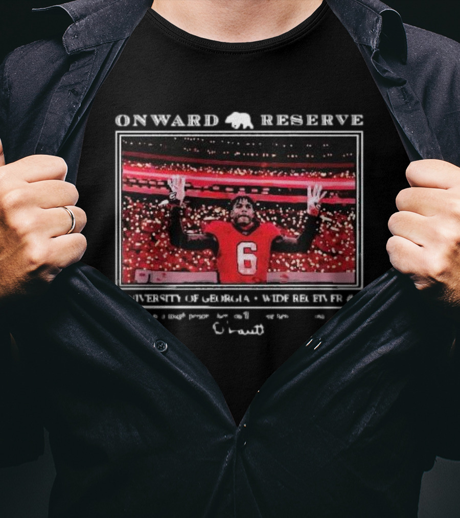 Onward Reserve University Of Georgia Wide Receiver #6 Dominic Lovett If You’re A Tough Person Then You’ll Survive Here T-Shirt