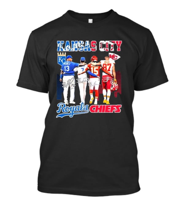 Kansas City Perez Witt Jr Mahomes Kelce Royals Chiefs T-Shirt