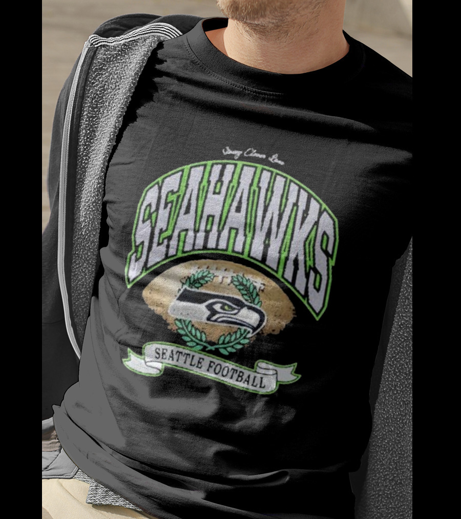 Stoney Clover Lane X 47 Seattle Seahawks Glitter Rocker Vintage Football T-Shirt