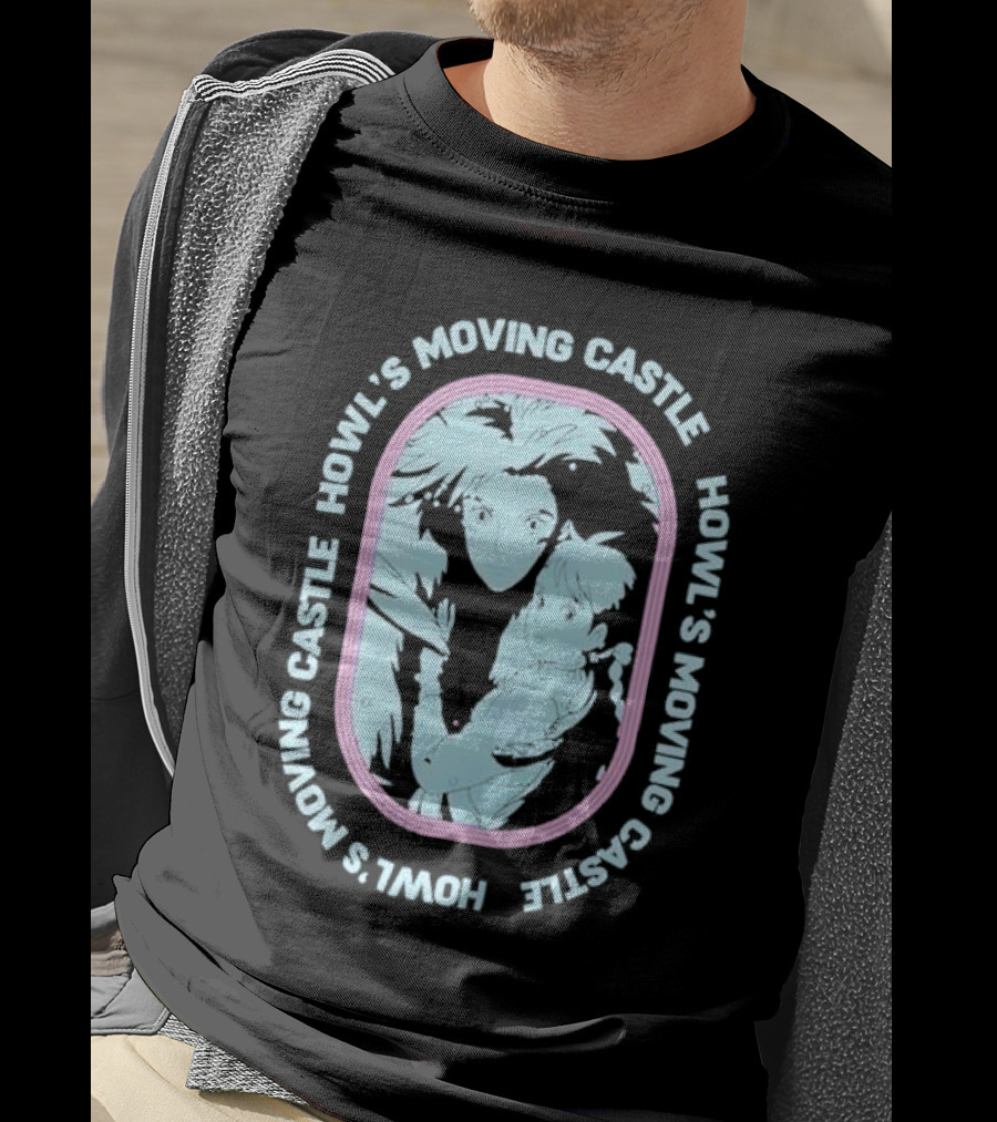 Howl’s Moving Castle Howl And Sophie Oval Embrace Studio Ghibli T-Shirt