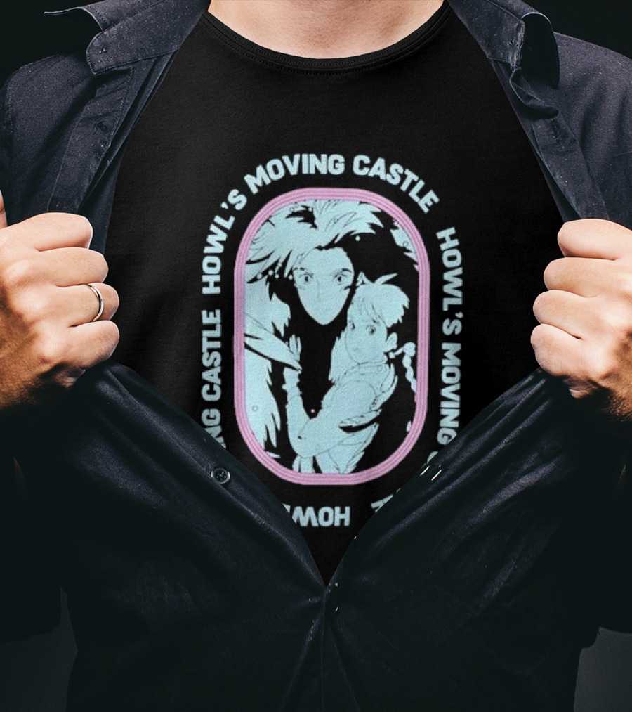 Howl’s Moving Castle Howl And Sophie Oval Embrace Studio Ghibli T-Shirt