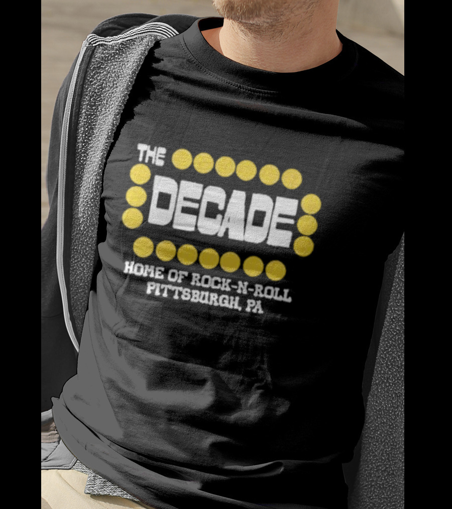 The Decade Home Of Rock-N-Roll Pittsburgh PA Yellow Dot Frame T-Shirt