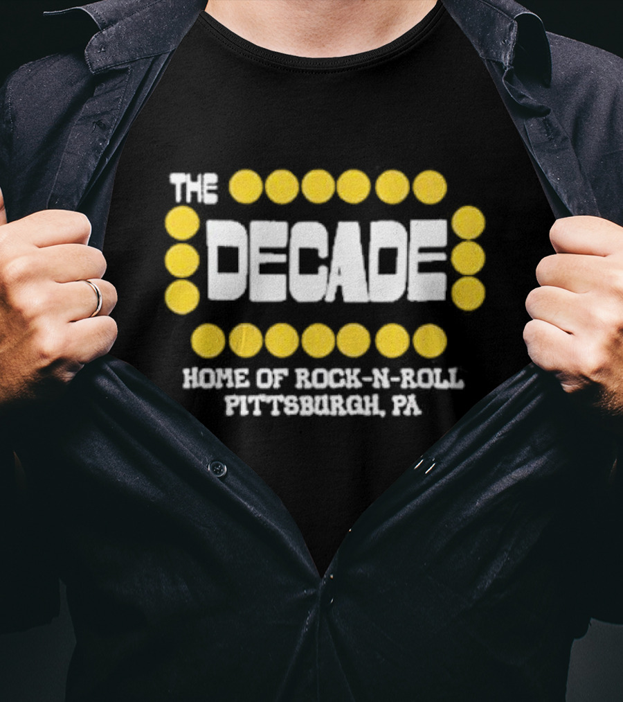 The Decade Home Of Rock-N-Roll Pittsburgh PA Yellow Dot Frame T-Shirt