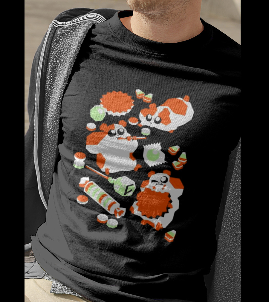 Trick Or Squeak Hamsters With Candy Madness Andy Kluthe T-Shirt