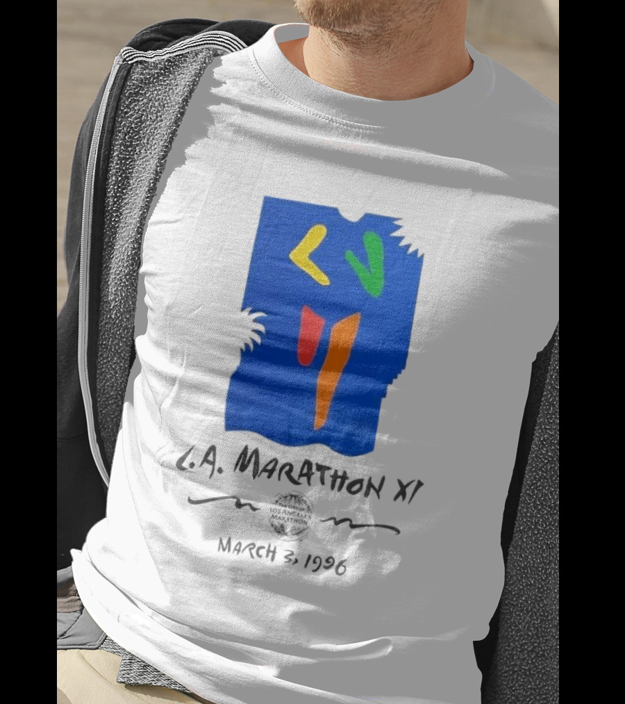 L.A. Marathon XI March 3, 1996 Los Angeles Marathon 90s Race Racer Comfort T-Shirt