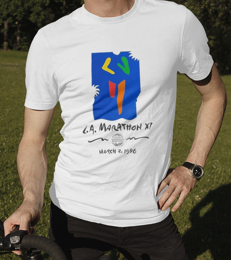 L.A. Marathon XI March 3, 1996 Los Angeles Marathon 90s Race Racer Comfort T-Shirt