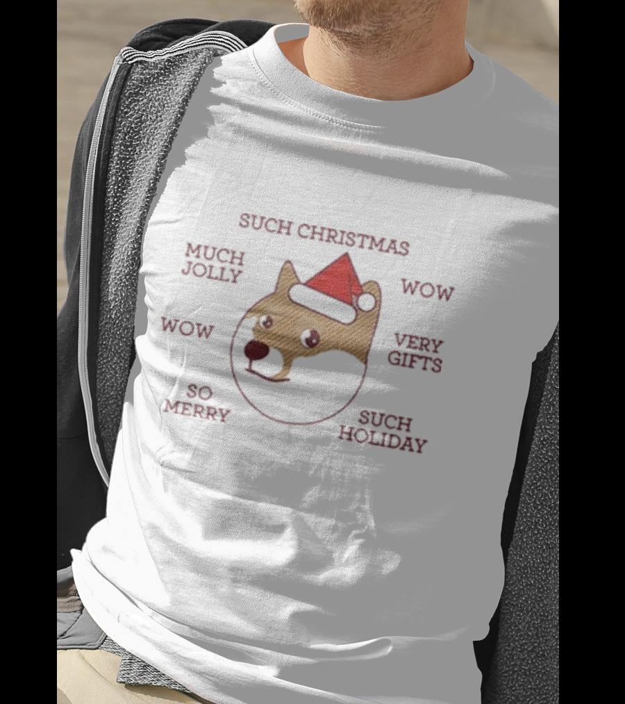 Such Christmas Doge Much Jolly Wow Very Gifts So Merry Such Holiday T-Shirt