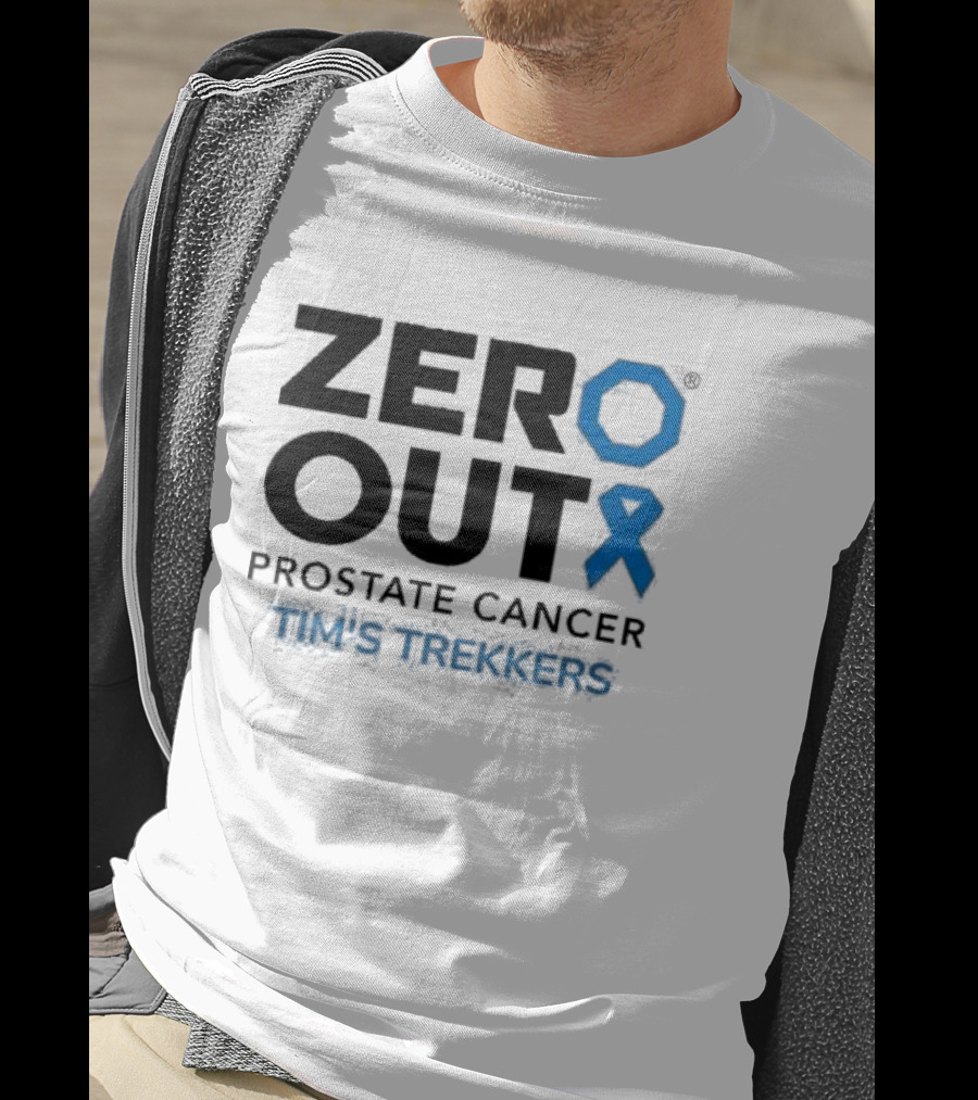 Zero Out Prostate Cancer Tim's Trekkers Awareness Blue T-Shirt