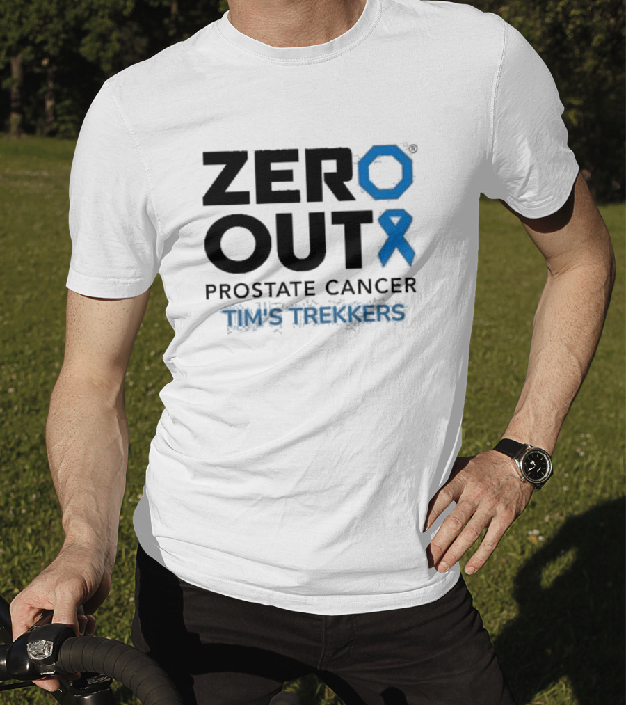 Zero Out Prostate Cancer Tim's Trekkers Awareness Blue T-Shirt