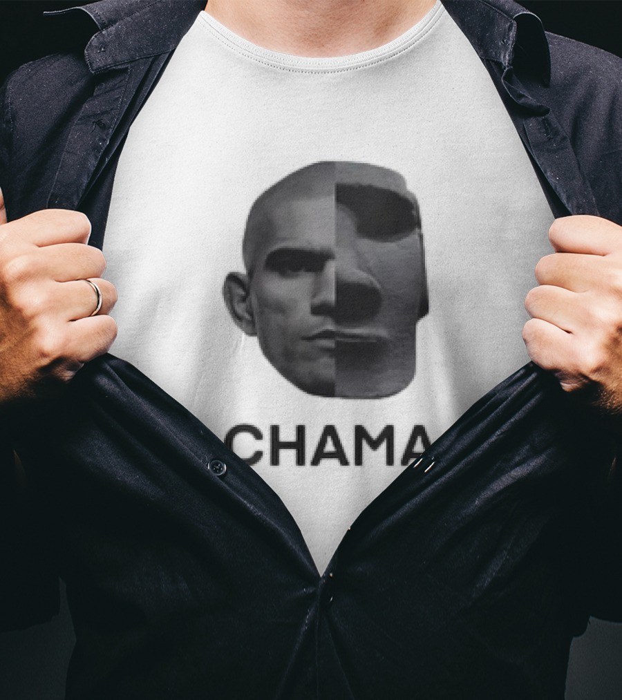 CHAMA Alex Pereira Poatan UFC MMA Face Split T-Shirt