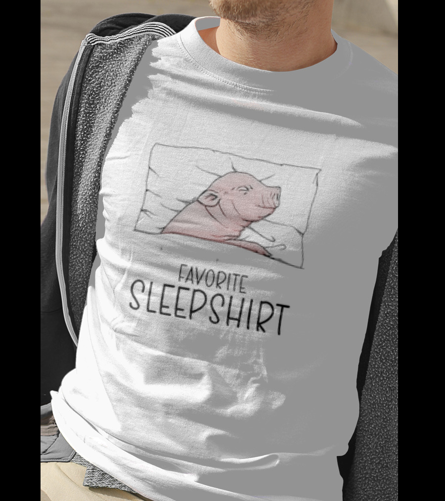 Favorite Sleepshirt Napping Pig Pillow Piggy Pajama T-Shirt