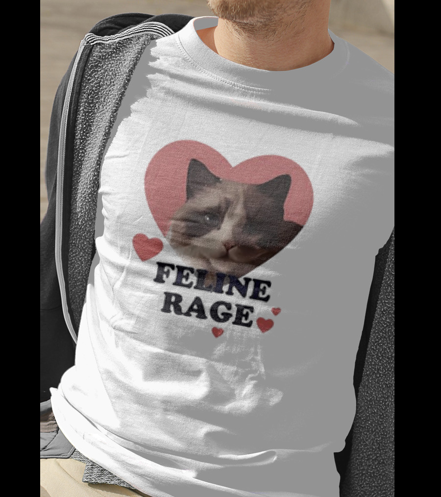 Feline Rage Heart Love Cat T-Shirt