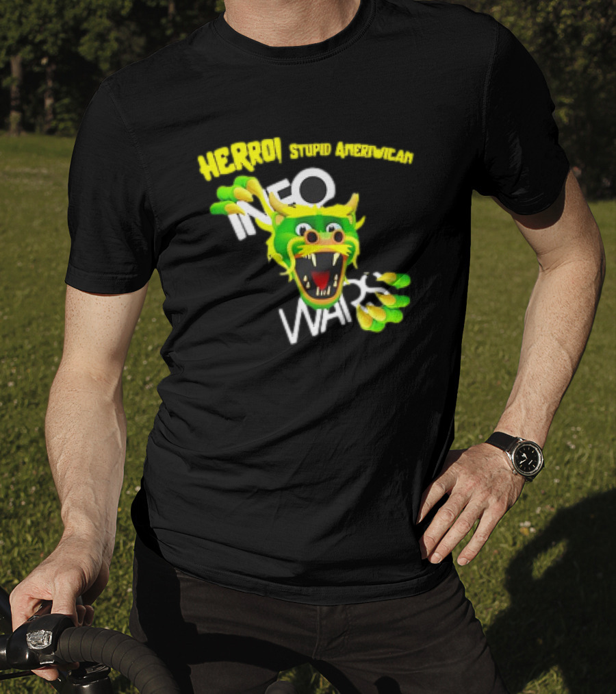 HERROI Stupid American INFO WARS Dragon Face T-Shirt