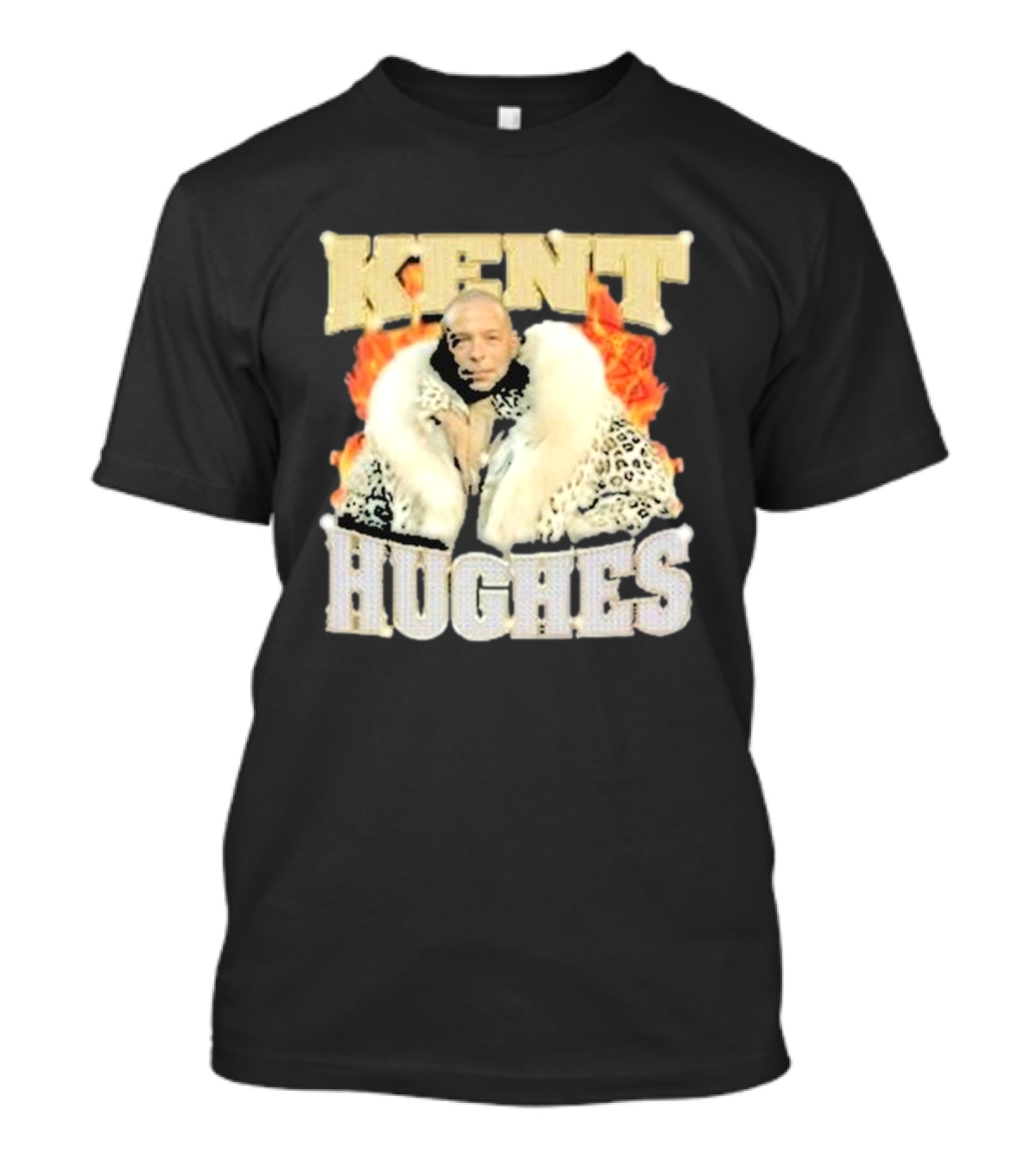 Kent Hughes Fur Coat With Flames T-Shirt