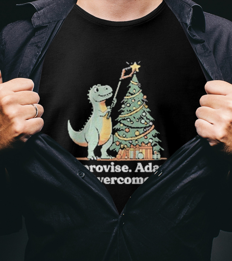 Improvise Adapt Overcome Tree Rex Dinosaur Christmas Star T-Shirt