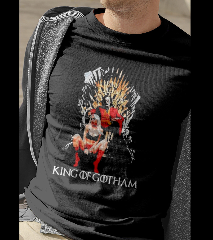 Joker And Harley Quinn King Of Gotham Throne T-Shirt