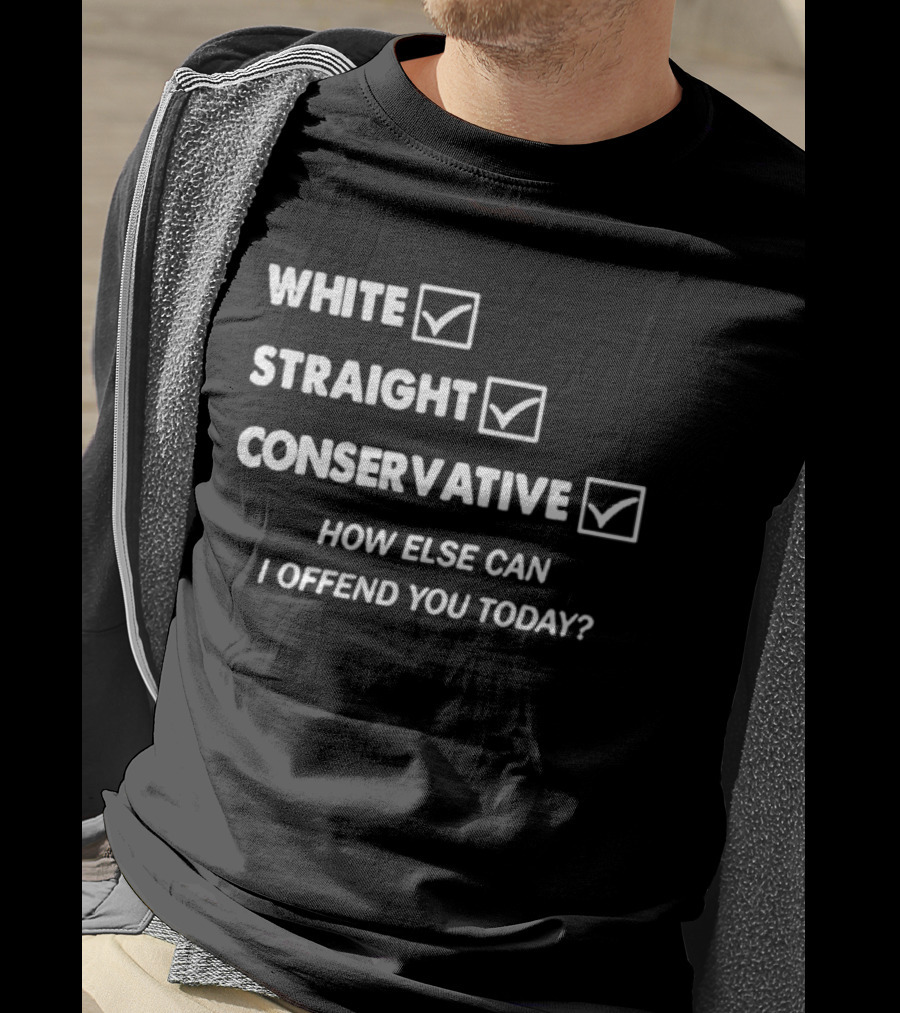 White Straight Conservative How Else Can I Offend You Today T-Shirt