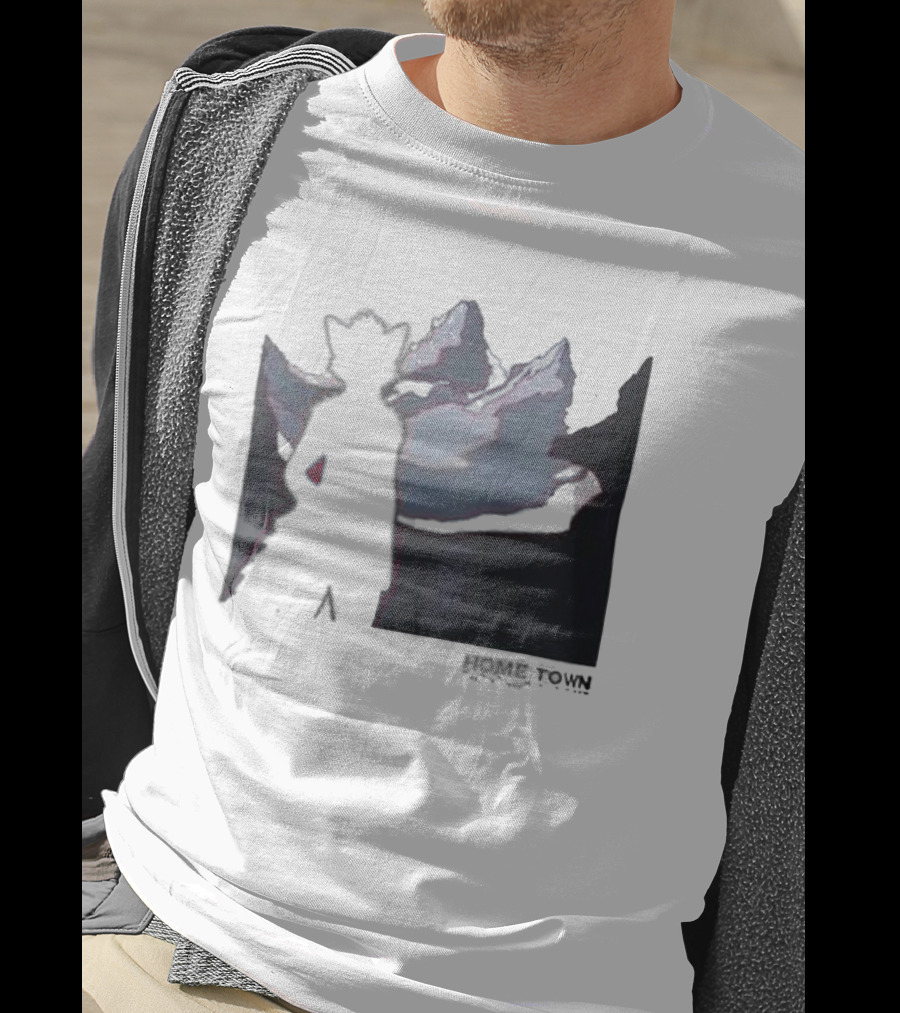 The Fox Nest Store Home Town Silhouette With Mountains Background T-Shirt