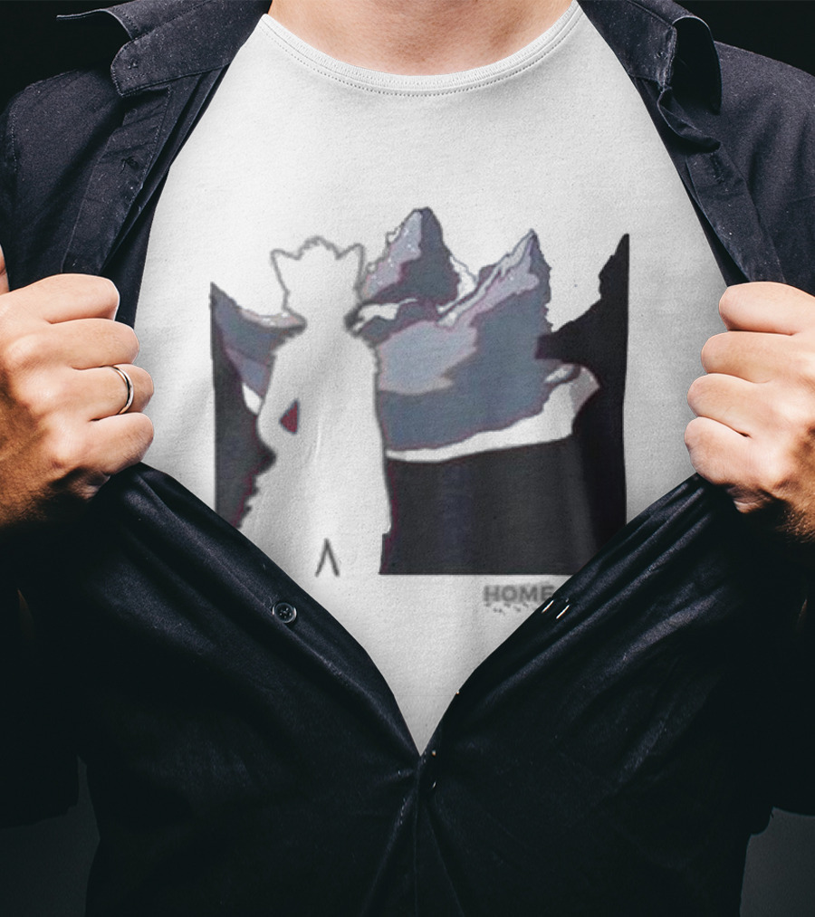 The Fox Nest Store Home Town Silhouette With Mountains Background T-Shirt