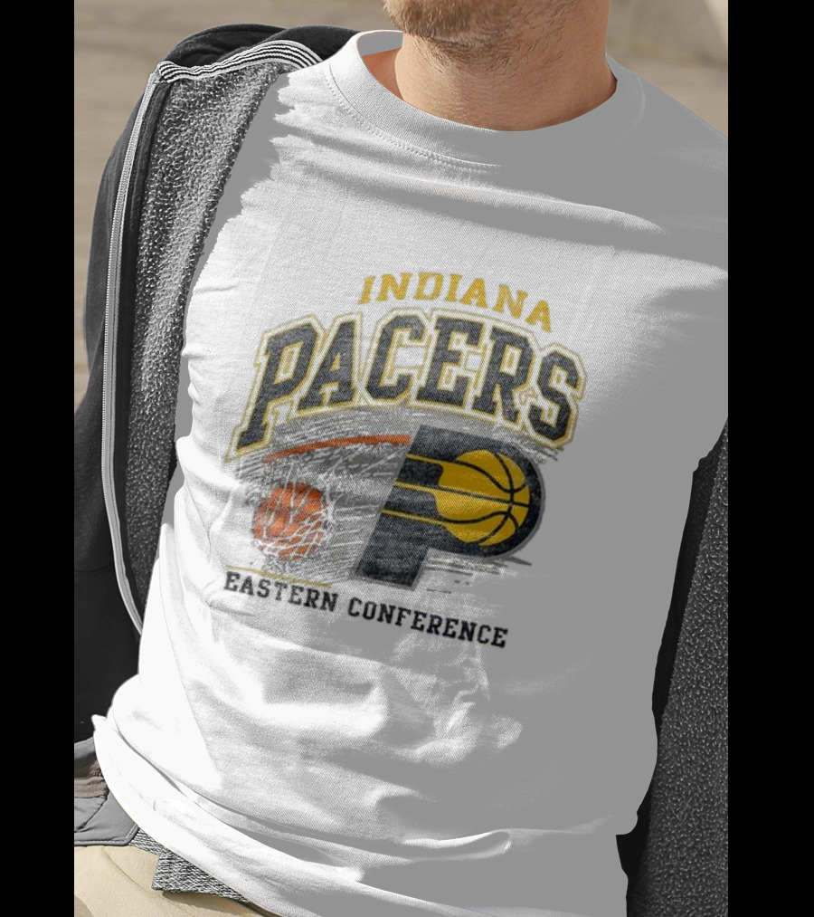 Indiana Pacers Eastern Conference Basketball Logo Adult Franklin Amp Up T-Shirt