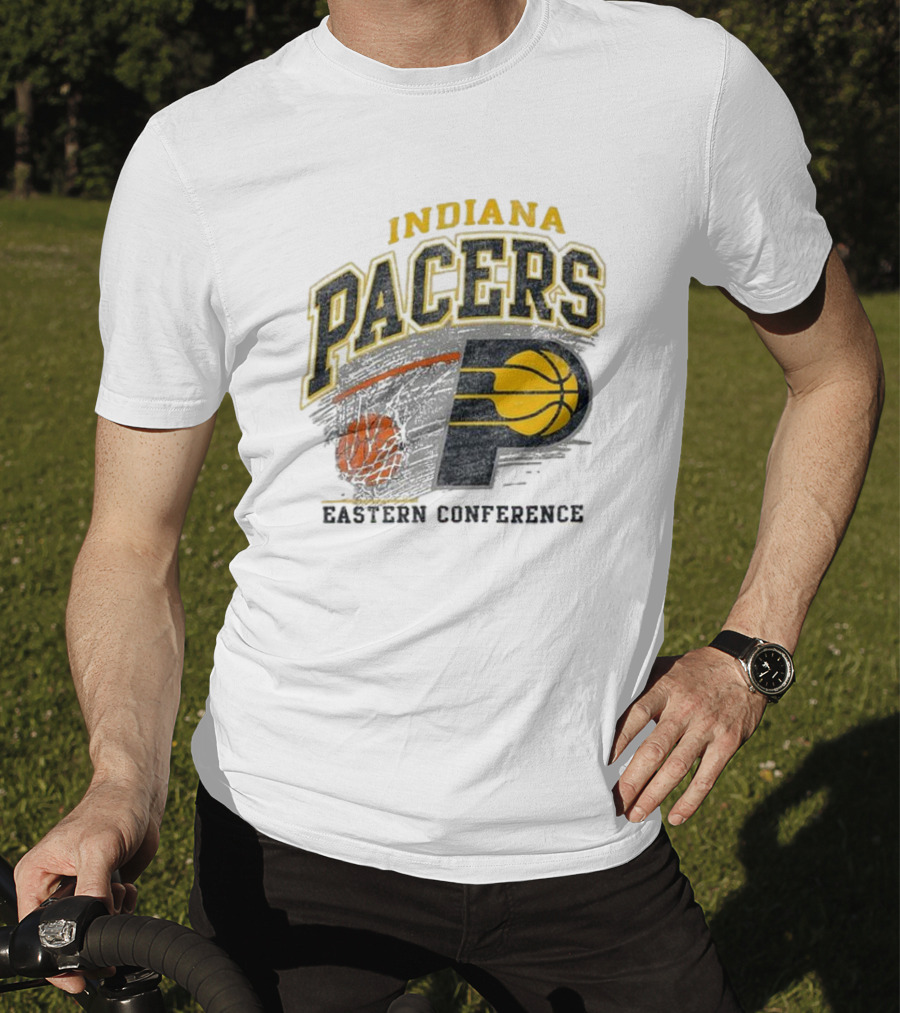 Indiana Pacers Eastern Conference Basketball Logo Adult Franklin Amp Up T-Shirt