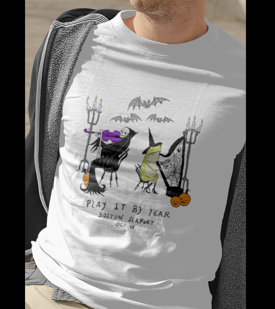 Play It By Fear Bill Crisafi Witch Skeleton Bats Boston Seaport Oct 18 T-Shirt