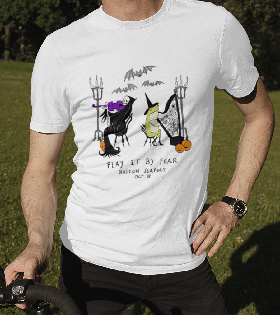 Play It By Fear Bill Crisafi Witch Skeleton Bats Boston Seaport Oct 18 T-Shirt