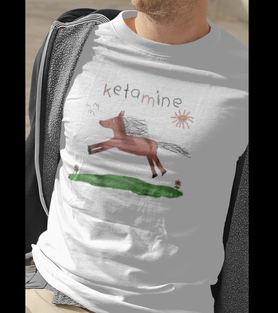 Ketamine Horse Meme With Sun And Grass T-Shirt