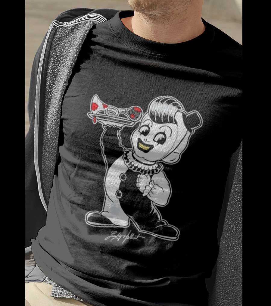 Lucky Hellcat Big Boy Creepy Clown With Chainsaw T-Shirt