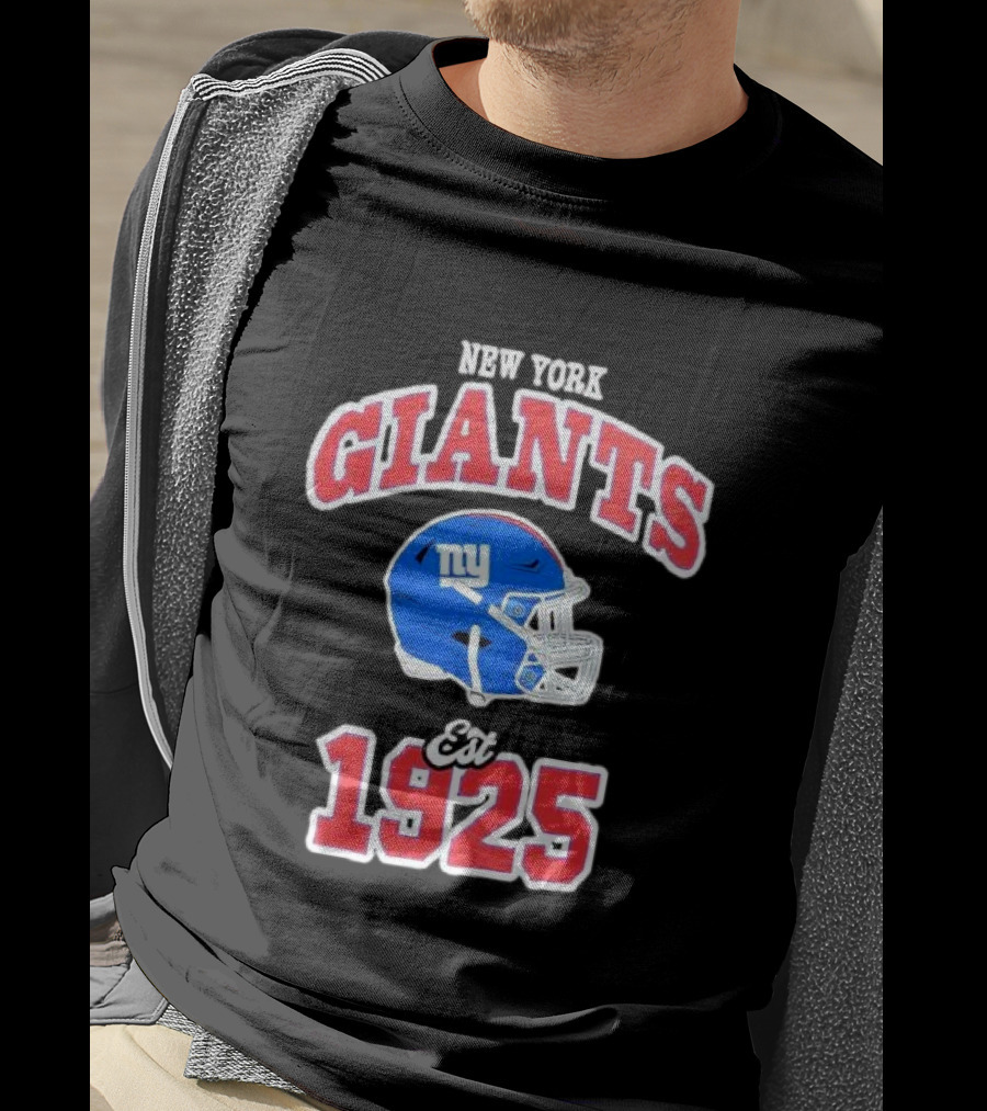 New York Giants Est 1925 Blue Helmet Aleali May Collaboration T-Shirt