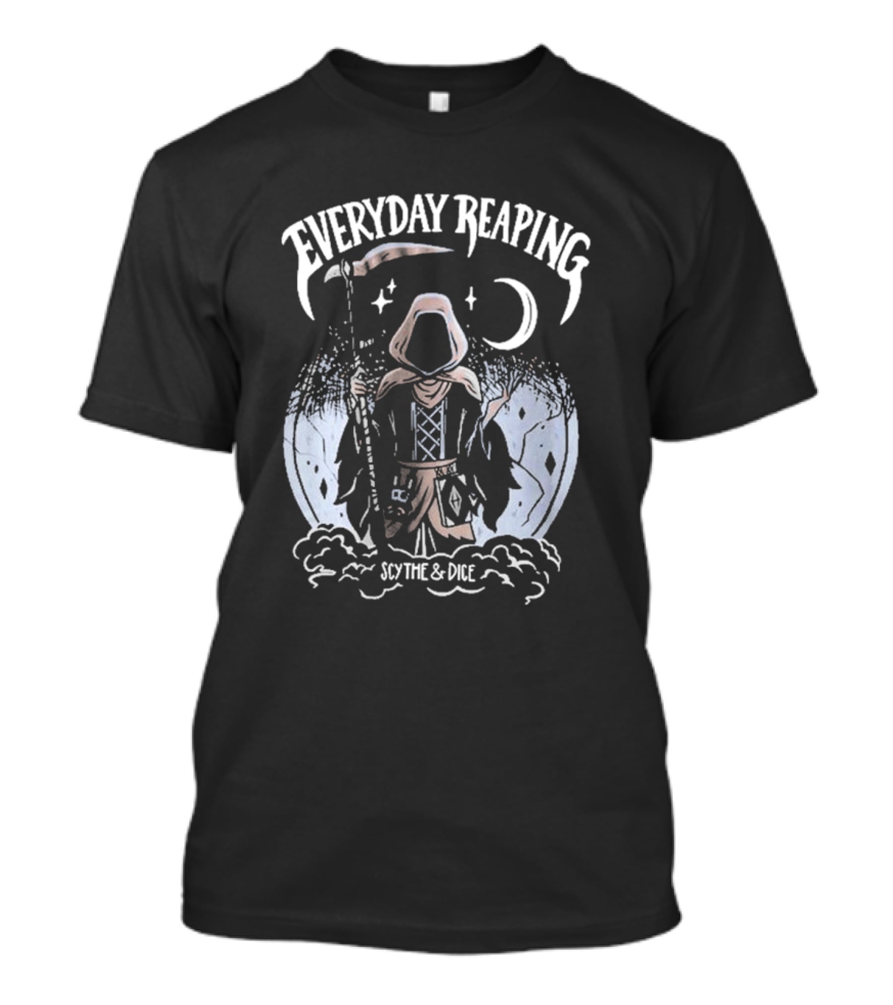 Everyday Reaping Scythe And Dice Moon Cloak T-Shirt