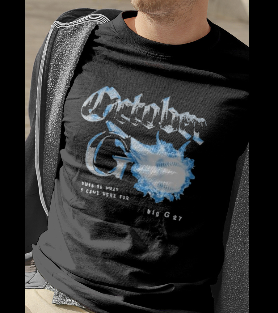 Cleveland Guardians October G This Is What I Came Here For Big G 27 Baseball T-Shirt