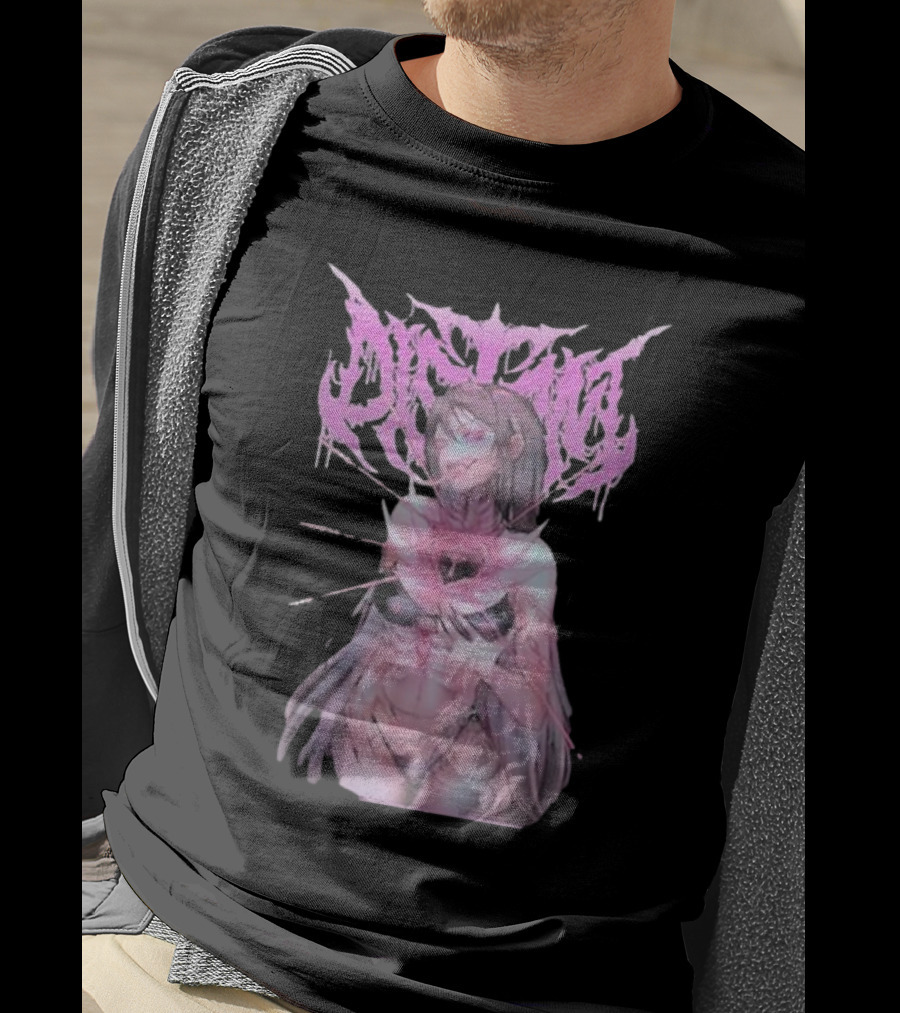 Distant Pink Anime Character With Heart Tattoo T-Shirt
