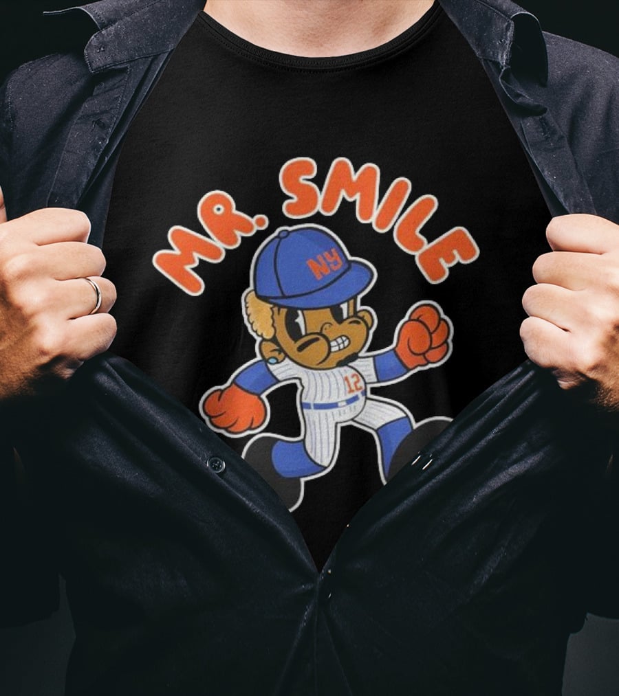 Francisco Lindor Mr. Smile NY Baseball Cartoon Character T-Shirt