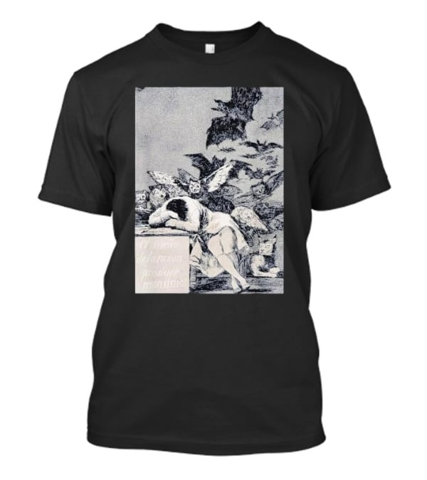Francisco Goya The Sleep Of Reason Produces Monsters Artwork Scene With Bats And Owls T-Shirt