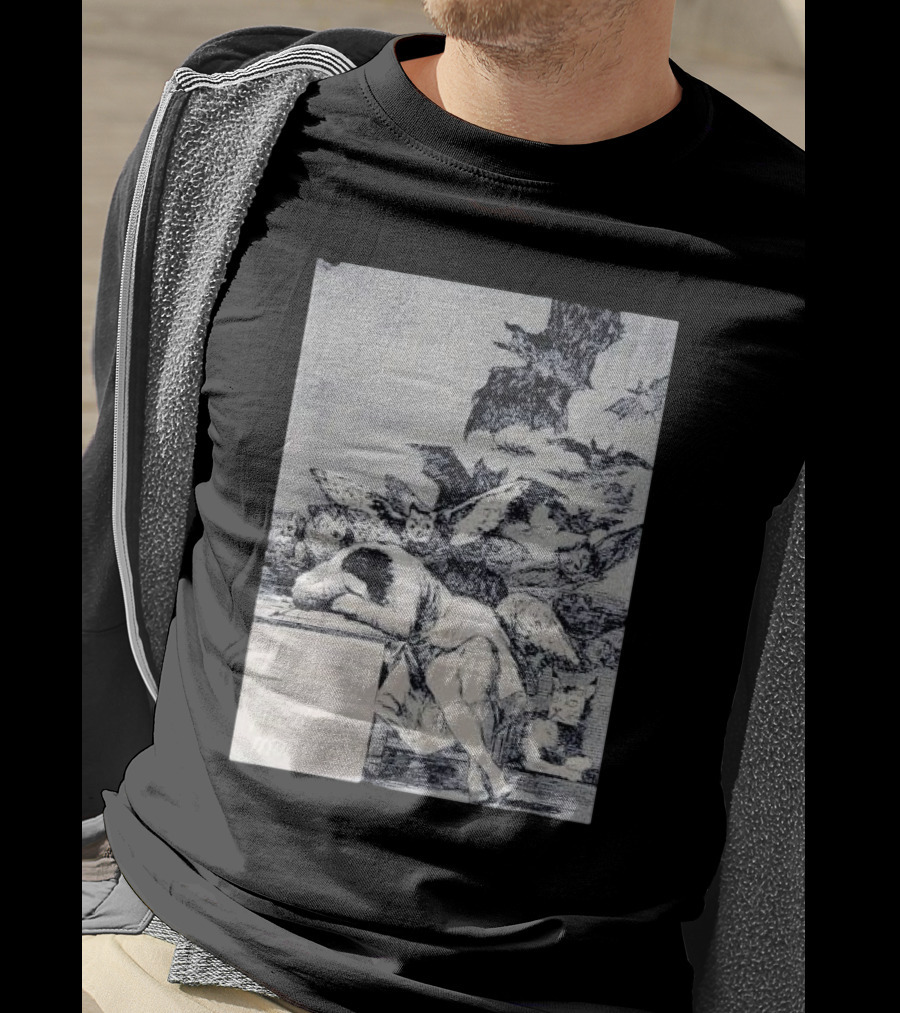 Francisco Goya The Sleep Of Reason Produces Monsters Artwork Scene With Bats And Owls T-Shirt