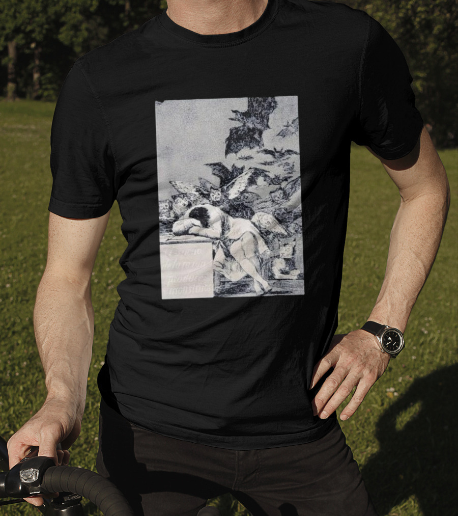 Francisco Goya The Sleep Of Reason Produces Monsters Artwork Scene With Bats And Owls T-Shirt