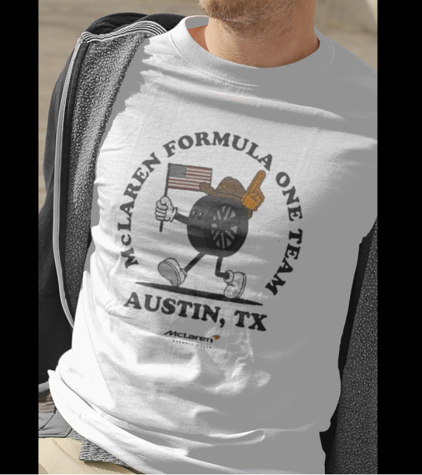 Mclaren Formula One Team Austin TX American Flag Tire Character T-Shirt