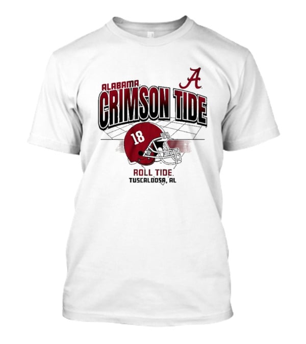 Alabama Crimson Tide Roll Tide Tuscaloosa AL Helmet 18 Football Grid T-Shirt