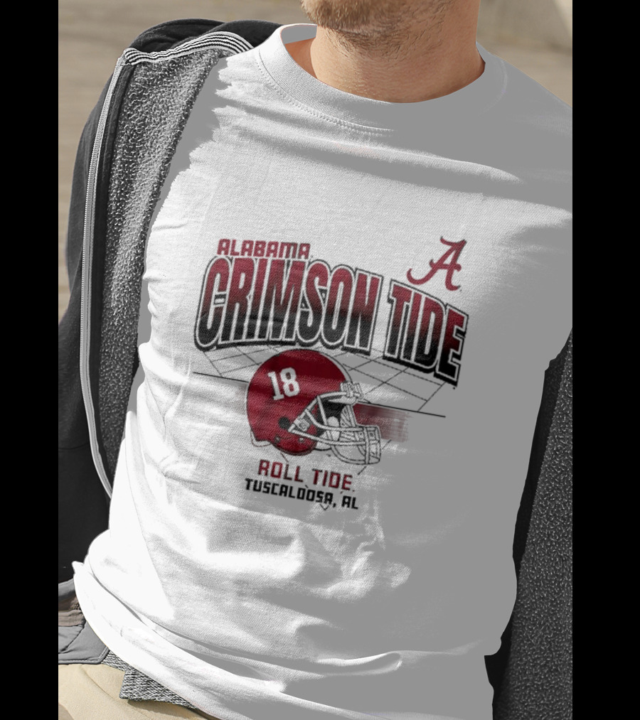 Alabama Crimson Tide Roll Tide Tuscaloosa AL Helmet 18 Football Grid T-Shirt