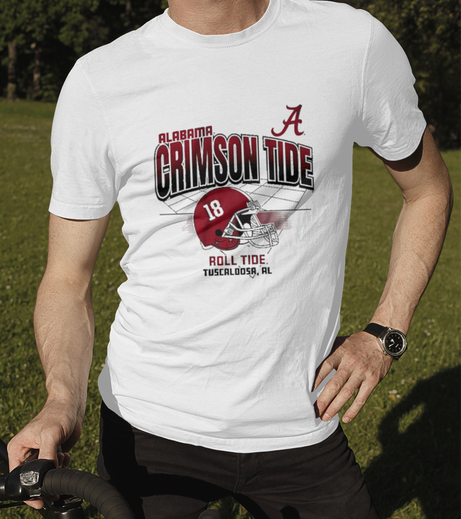 Alabama Crimson Tide Roll Tide Tuscaloosa AL Helmet 18 Football Grid T-Shirt