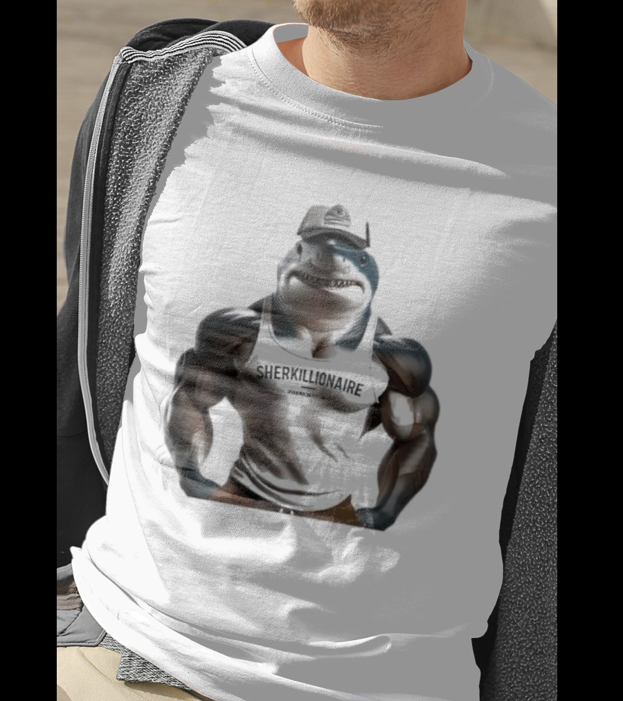 Muscular Shark Sherkillionaire Shirtless Body And Cap T-Shirt