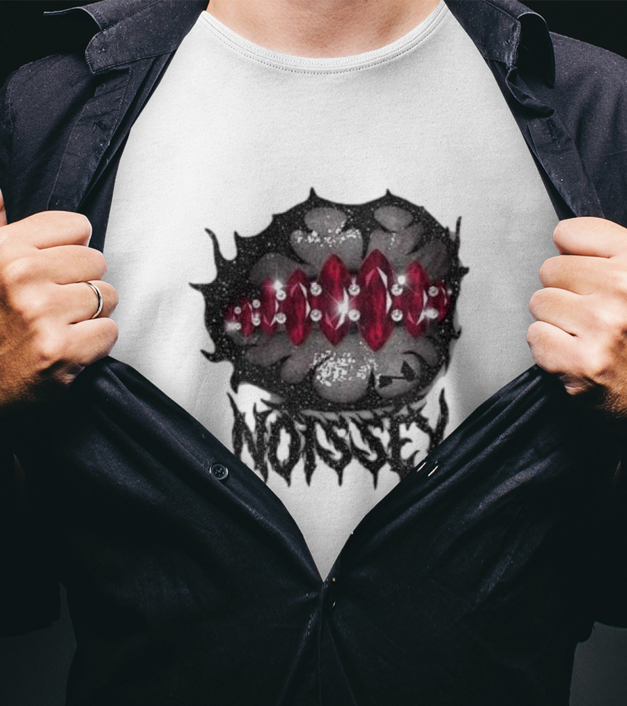 Noissey Rock Night Red Diamond Lip Print T-Shirt